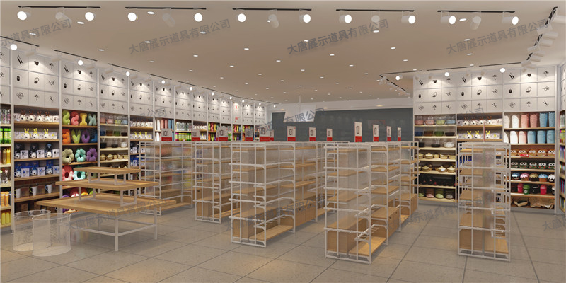 潮州精品百貨店貨架,名創(chuàng)優(yōu)品貨架,鋼木貨架