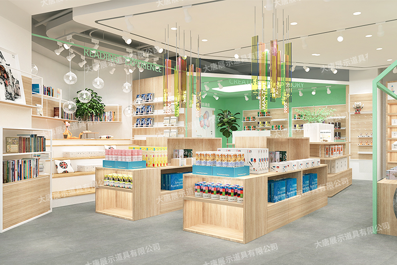 黑龍江文具店貨架，文具貨架， 文具店道具，文具中島柜， 文具店貨架靠墻，大唐展示貨架