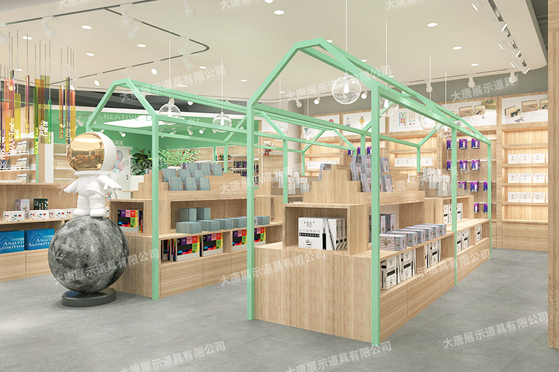 黑龍江文具店貨架，文具貨架， 文具店道具，文具中島柜， 文具店貨架靠墻，大唐展示貨架