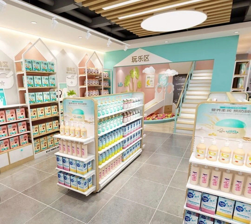 伊犁哈薩克定制孕嬰店展示架,母嬰貨架定制,嬰童展示架,大唐陳列架