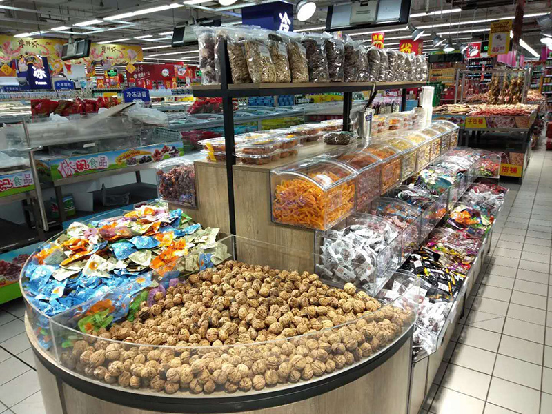 干貨陳列架,進(jìn)口食品展示架,廣州大唐貨架廠