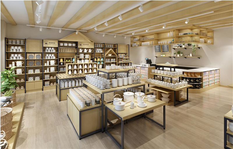 蘿崗家居百貨店貨架擺放的三種布局方式