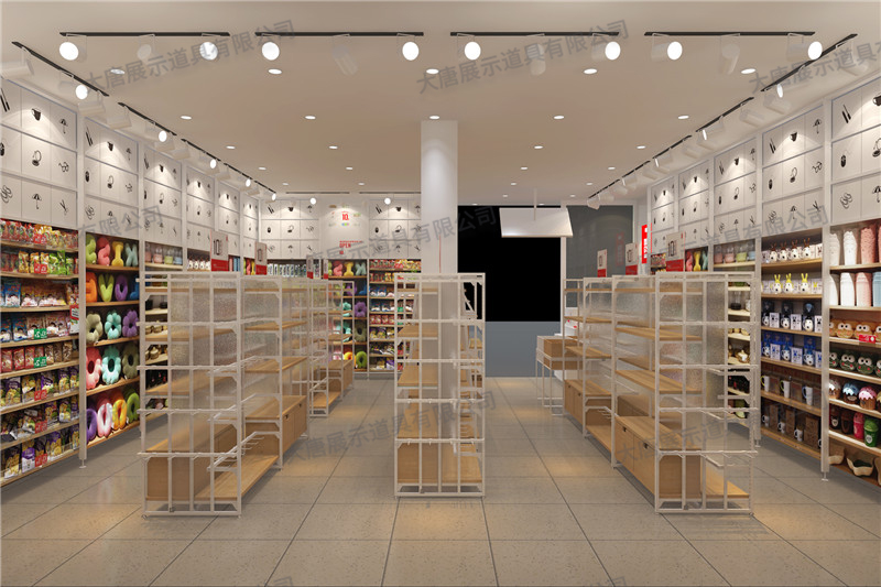 潮州精品百貨店貨架,名創(chuàng)優(yōu)品貨架,鋼木貨架